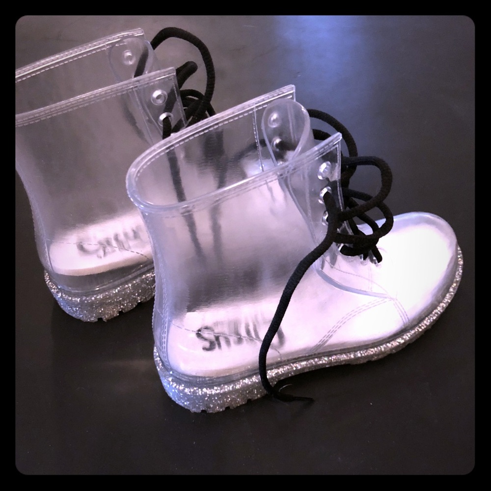 Transparent combat boots